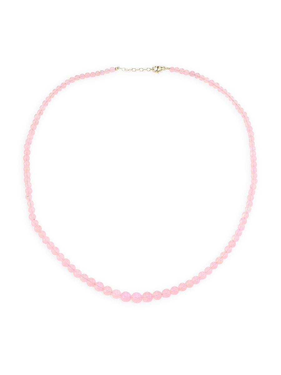 Women's Soleil 14K Yellow Gold & Gemstone Beaded Necklace - Pink