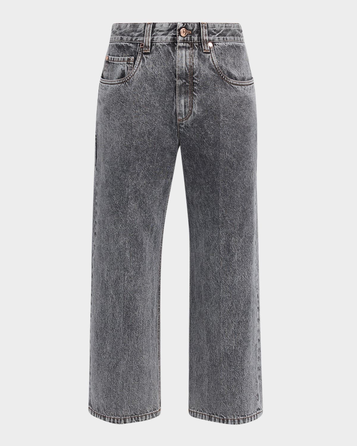 Contemporary Square Straight-Leg Capri Jeans