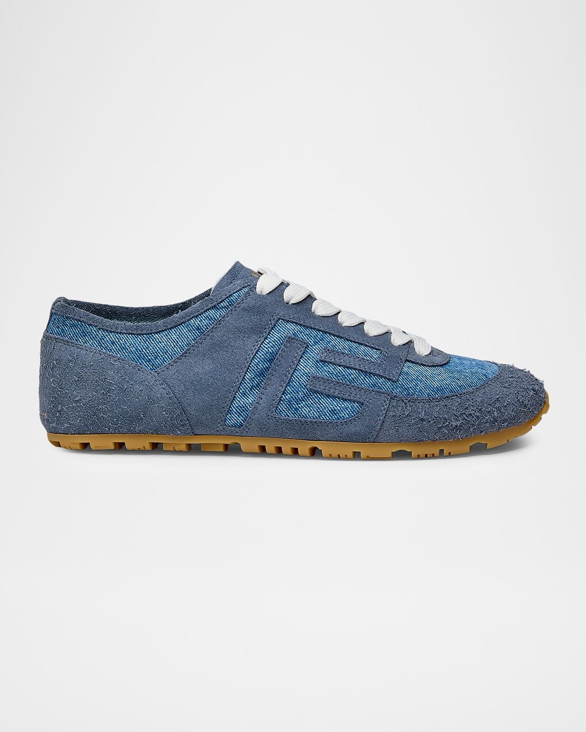 Racer 45 Denim and Suede Low-Top Sneakers