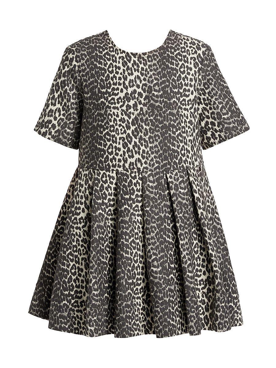 Women's Leopard Cotton Tweed Minidress - Leopard - Size 8