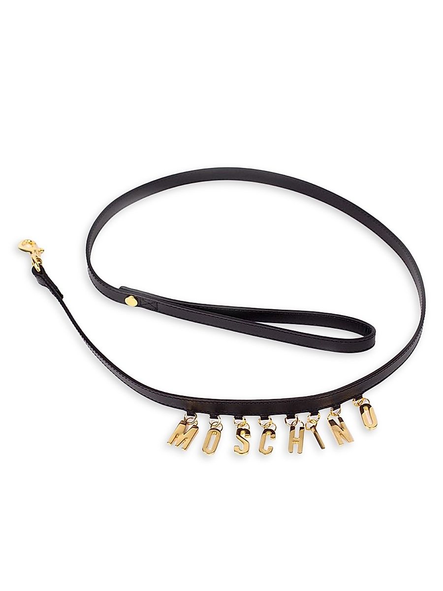 Lettering Charm Small Dog Leash - Black