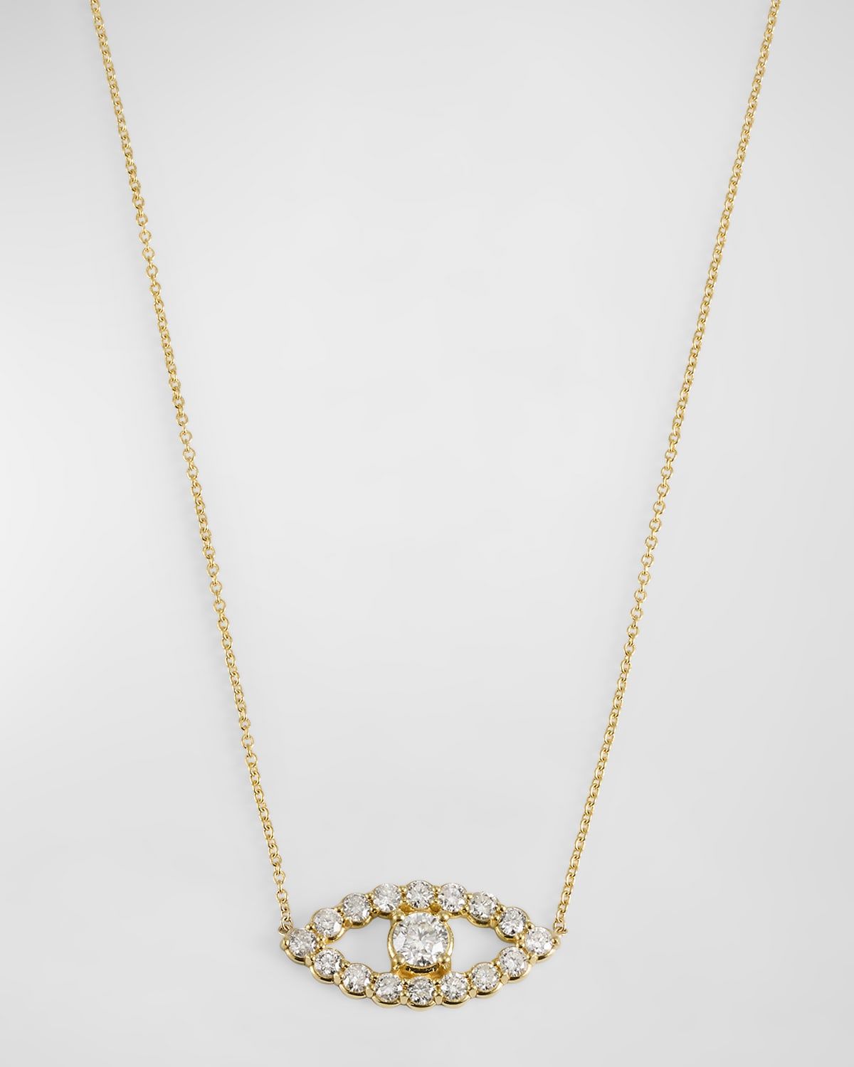 Open Evil Eye Diamond Necklace