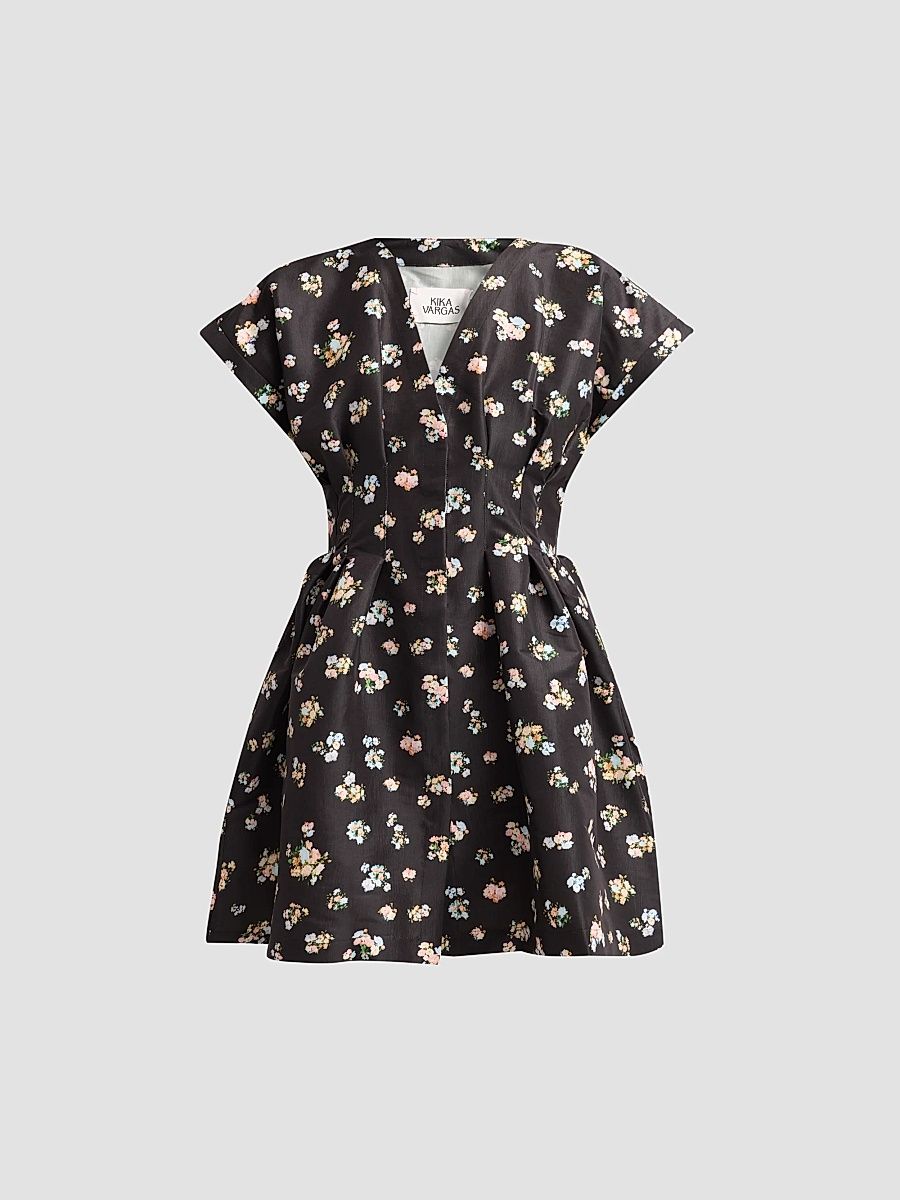 Women's Billie Floral Taffeta Fit & Flare Minidress - Midnight - Size 2