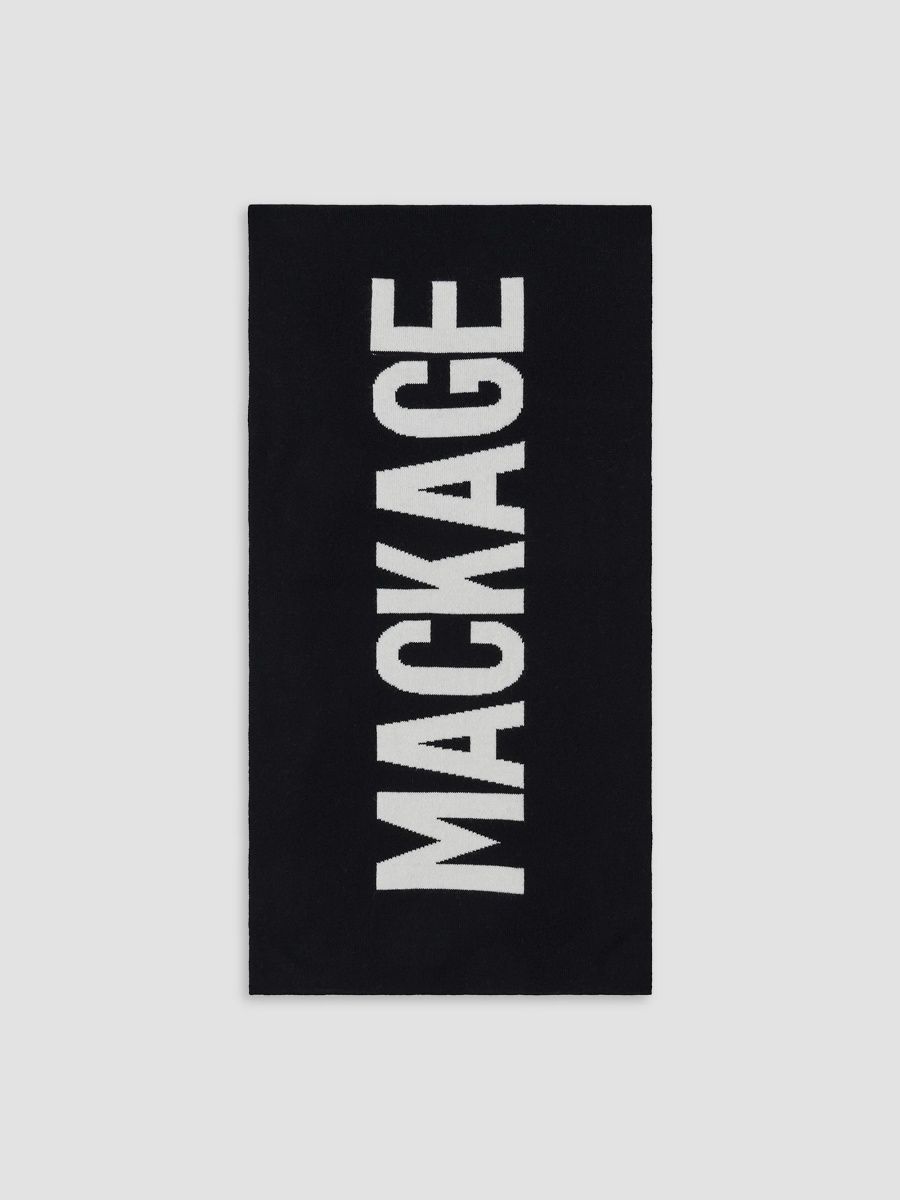 Mackage Men's Juno Logo Wool-Blend Scarf - Black