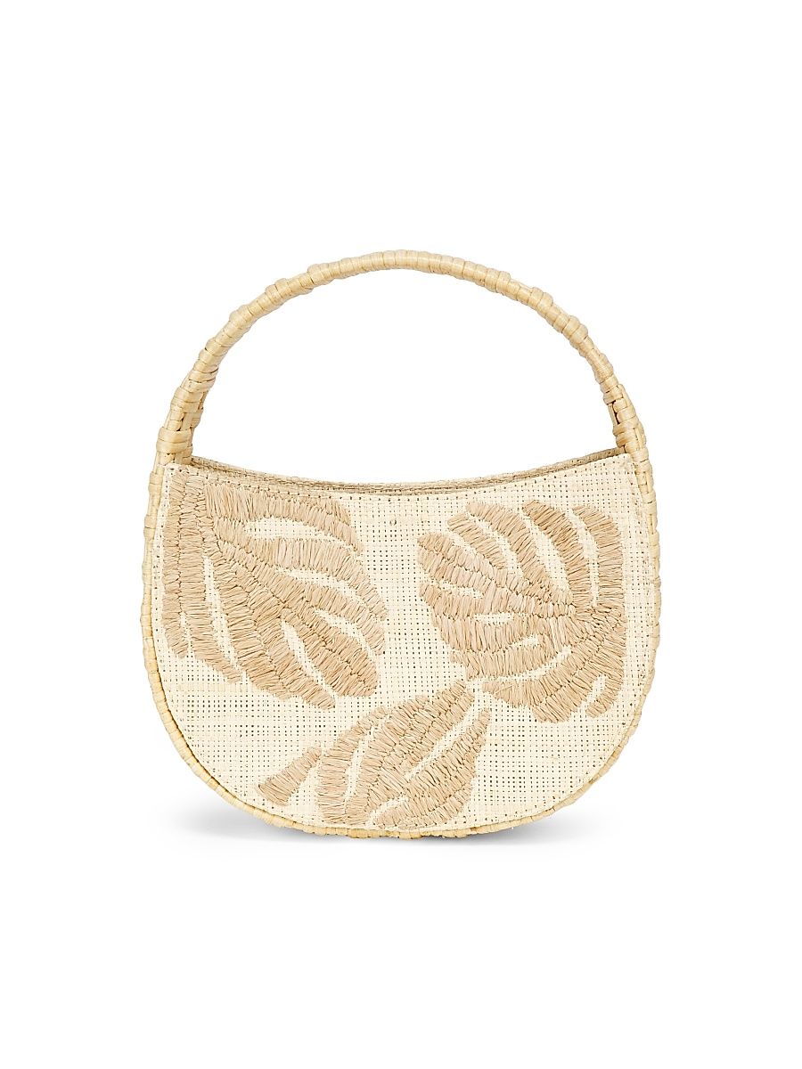 Women's Mini Arc Straw Top Handle Bag - Sand