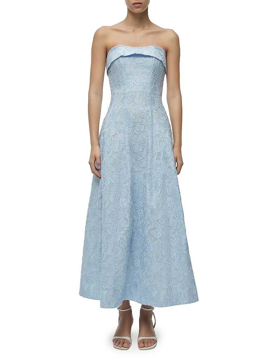 Women's Valeria Jacquard Midi-Dress - Tidepool - Size 10