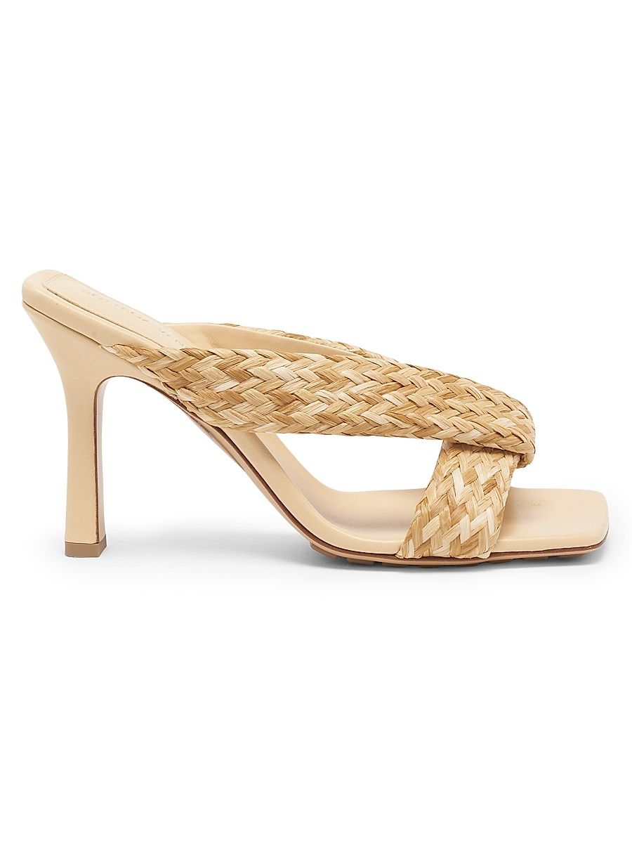 Women's Riva 90MM Strappy Raffia Sandals - Macadamia - Size 12