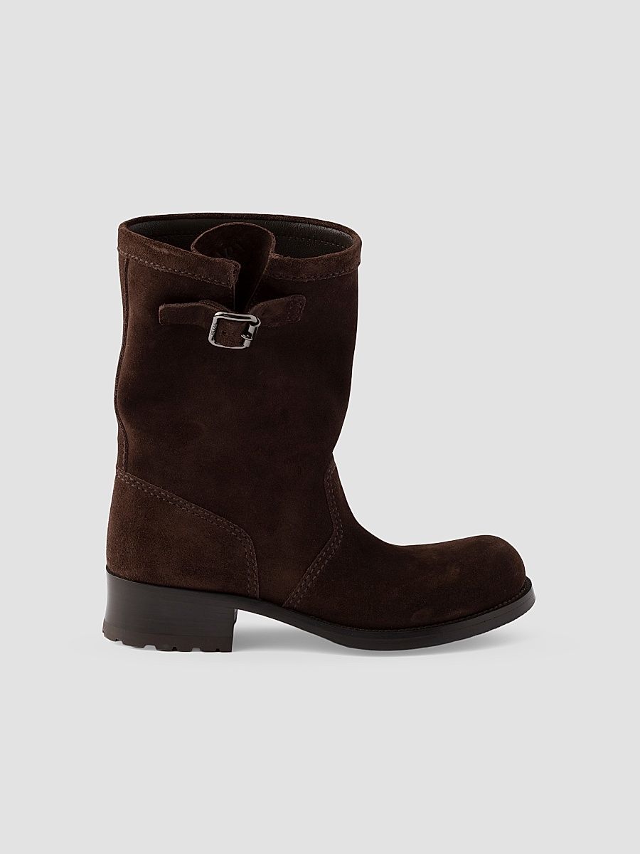 Women's Suede Mid-Calf Boots - Brown - Size 7