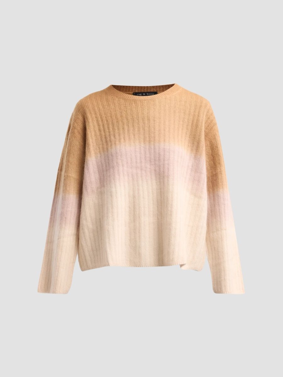 rag & bone Women's Jane Brushed Gradient Wool-Cashmere Sweater - Camel Multi - Size XL