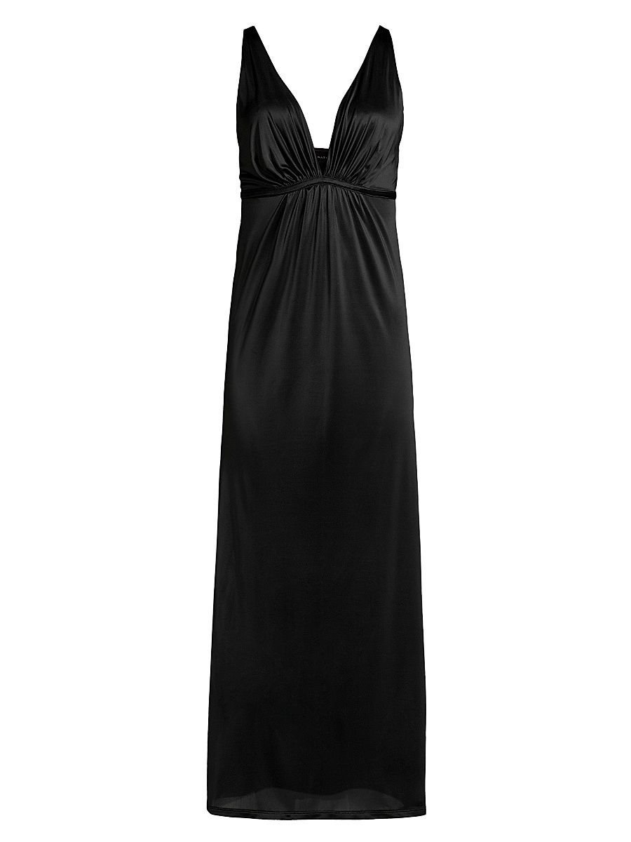 Women's Enchant Satin Nightdress - Black Ivory - Size XS