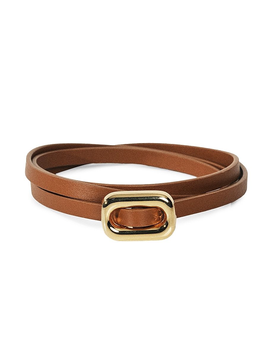 Women's Venura Leather Belt - Saddle Gold