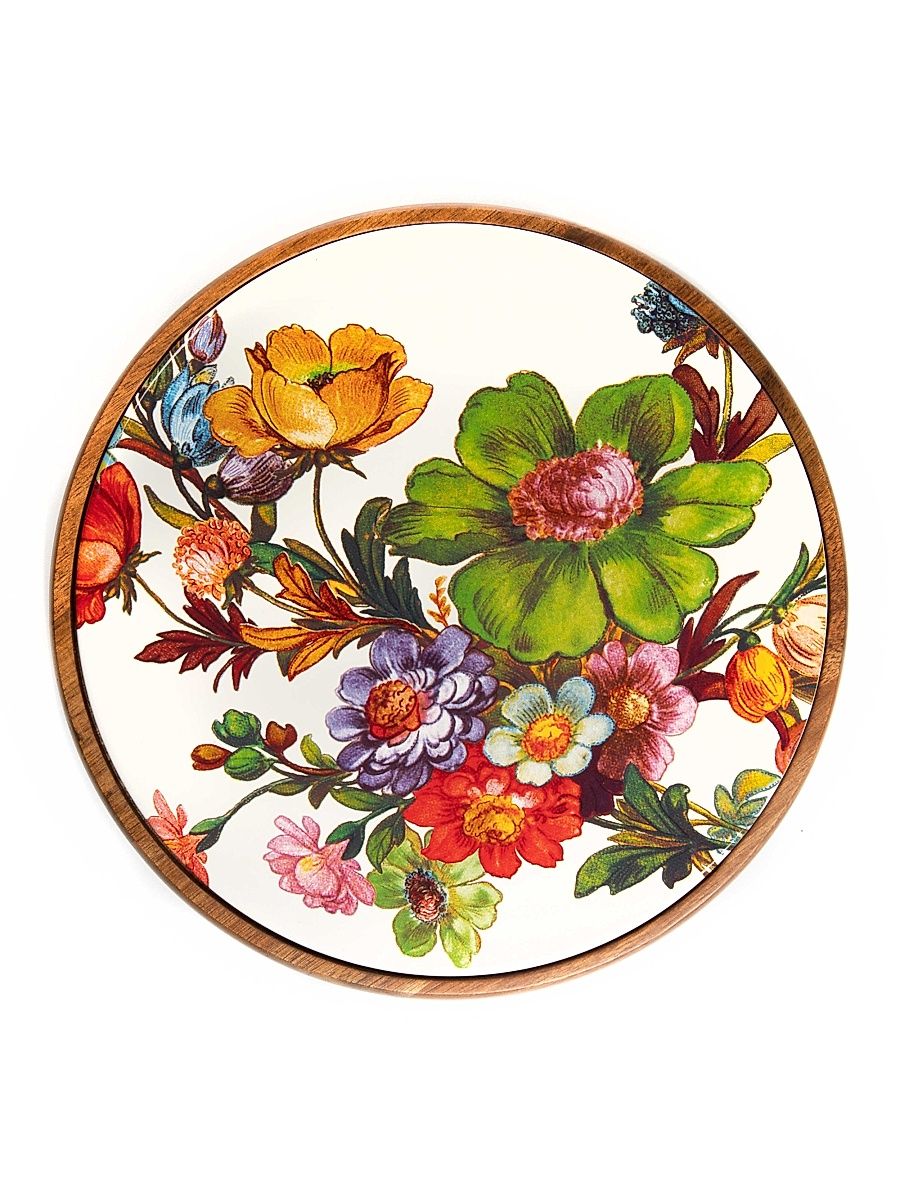 Flower Market Trivet - White