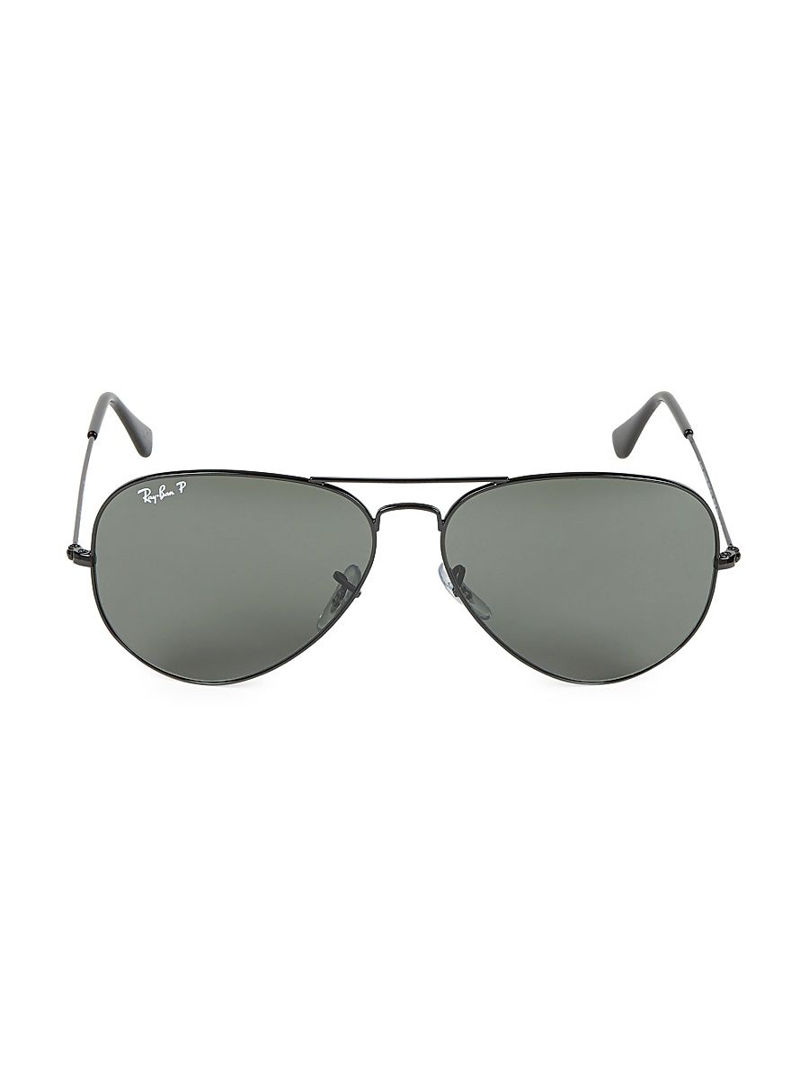 RB3025 62MM Polarized Aviator Sunglasses - Black
