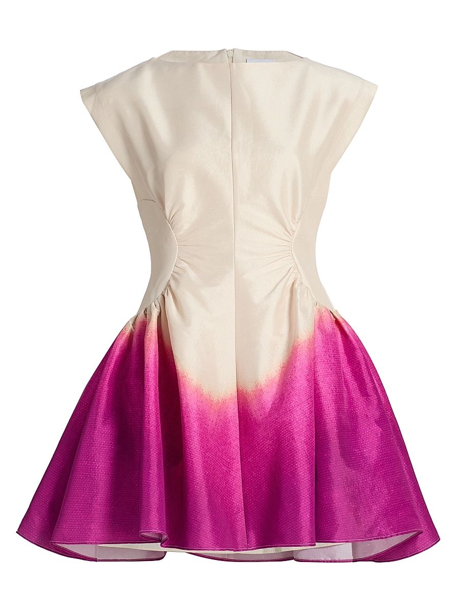Women's Emery Ombré Satin Minidress - Violet Landscape - Size 6