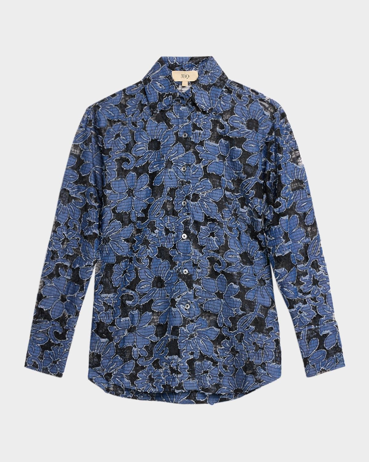 Beckett Embroidered Floral Lace Shirt