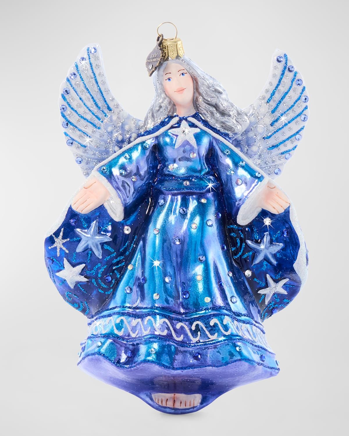 Night Angel Glass Christmas Ornament