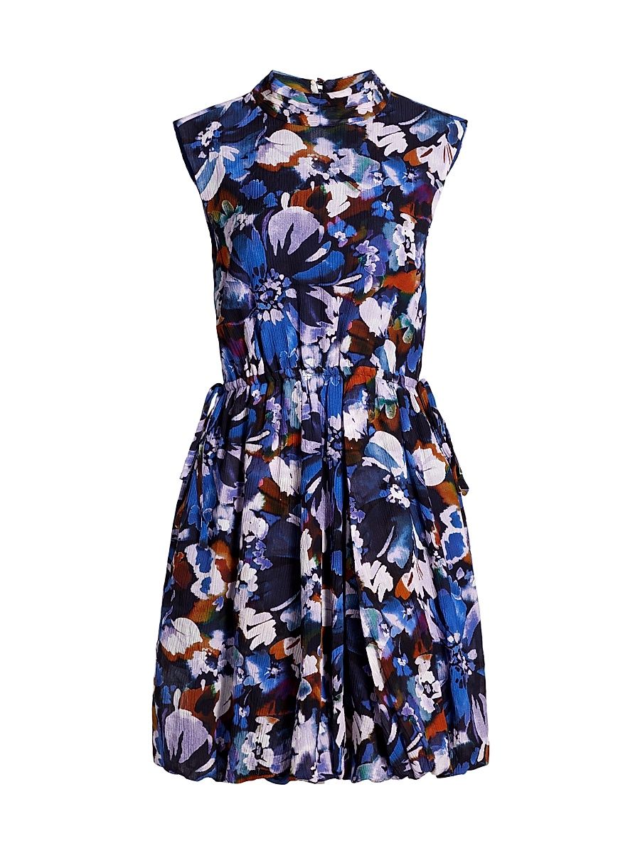 Women's Laura Floral Bubble-Hem Minidress - Topaz Multi - Size 12