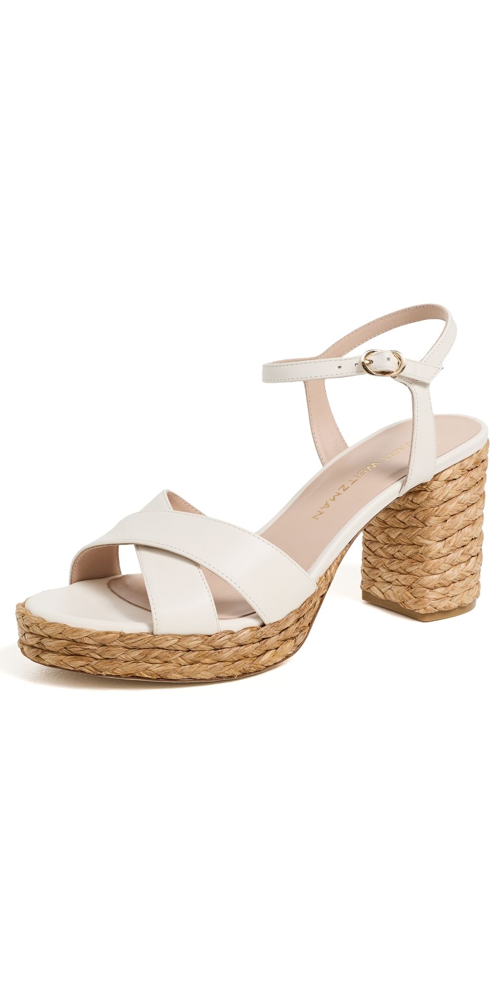 Stuart Weitzman Dayna Platform Sandals Cream/Natural 9