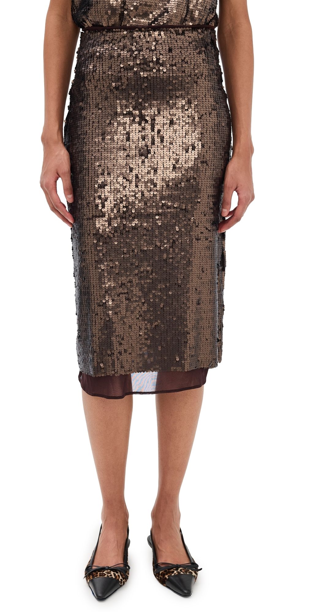 rag & bone Lucy Sequin Skirt Coffee S