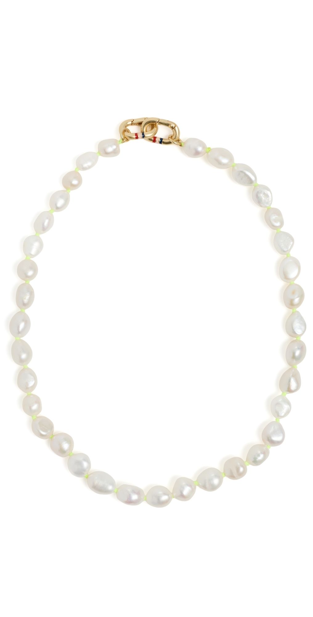 Clare V. Le Pearl Necklace Cream One Size