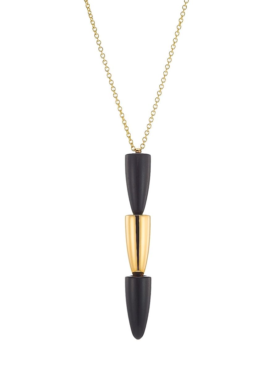 Women's Calla 18K Rose Gold & Ebony Pendant Necklace - Yellow Gold