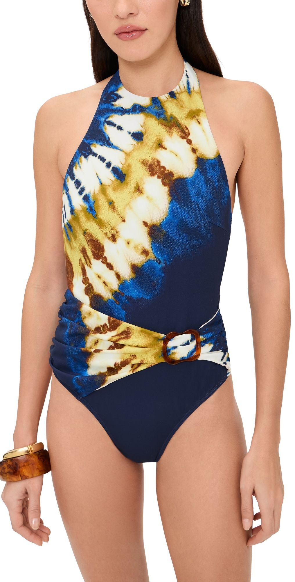 ALÉMAIS Martine Draped One Piece Navy XXS