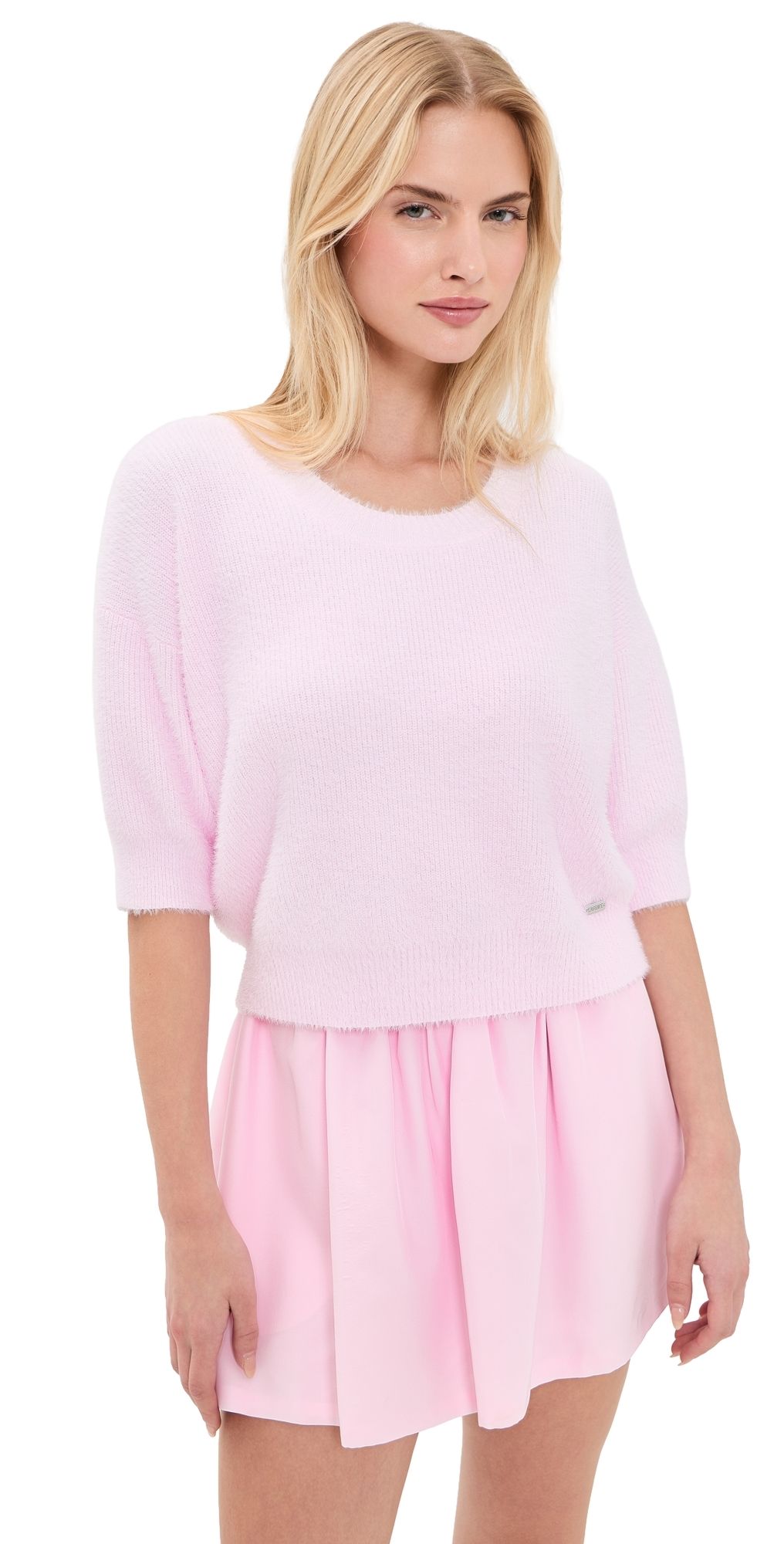 L'AGENCE Guinevere Crop Pullover Lt Malibu Pink XS