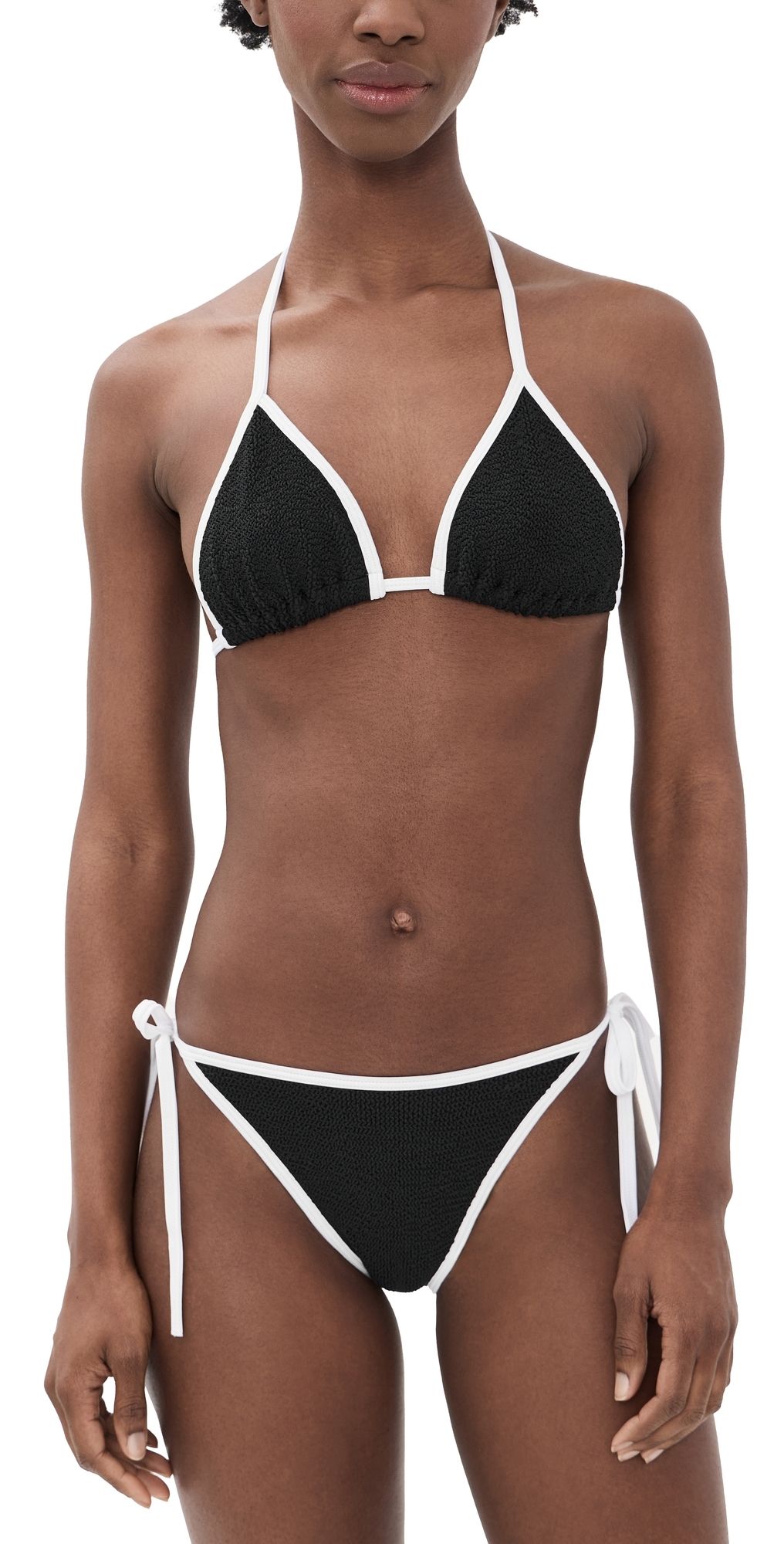 Hunza G Gina Contrast Bikini Black/White One Size