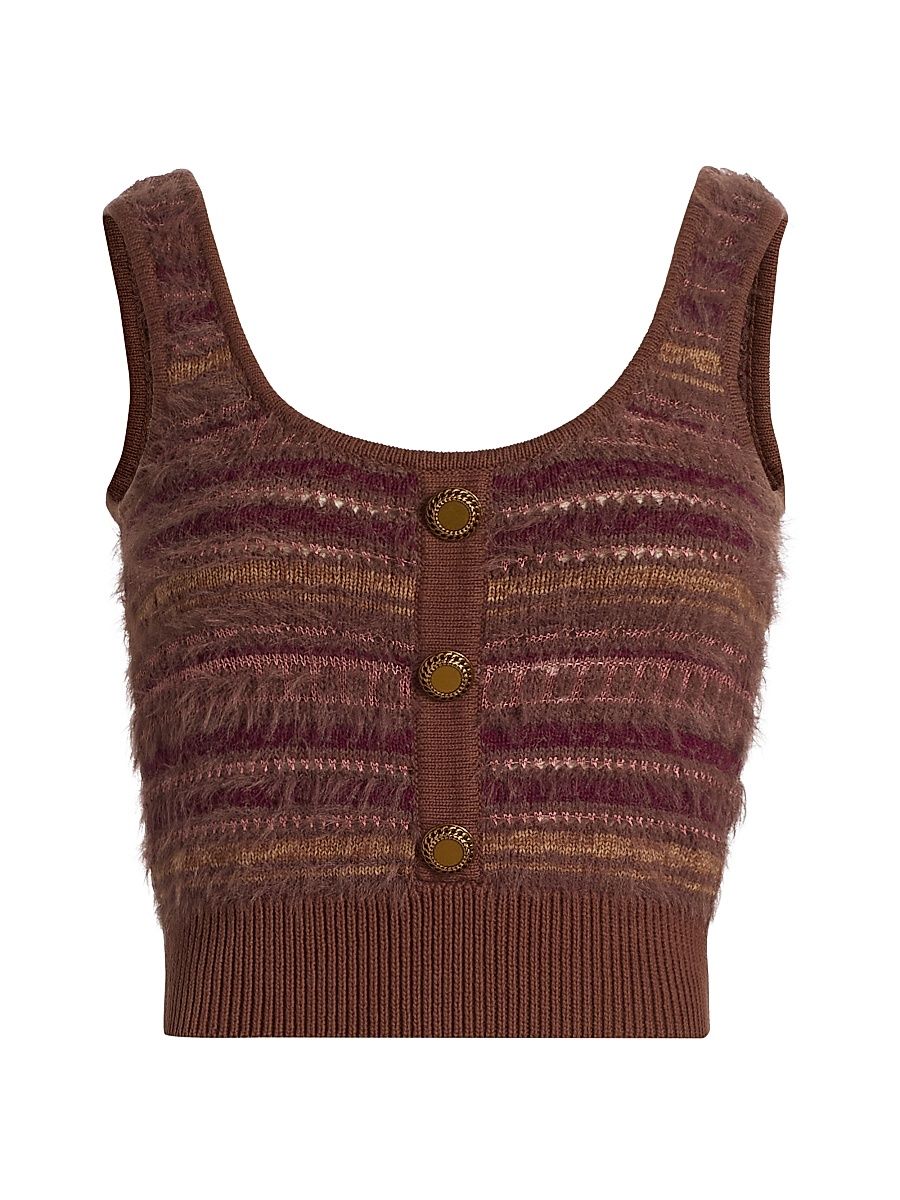 Women's Galene Knit Scoopneck Tank - Natural Mauve Multi - Size XL