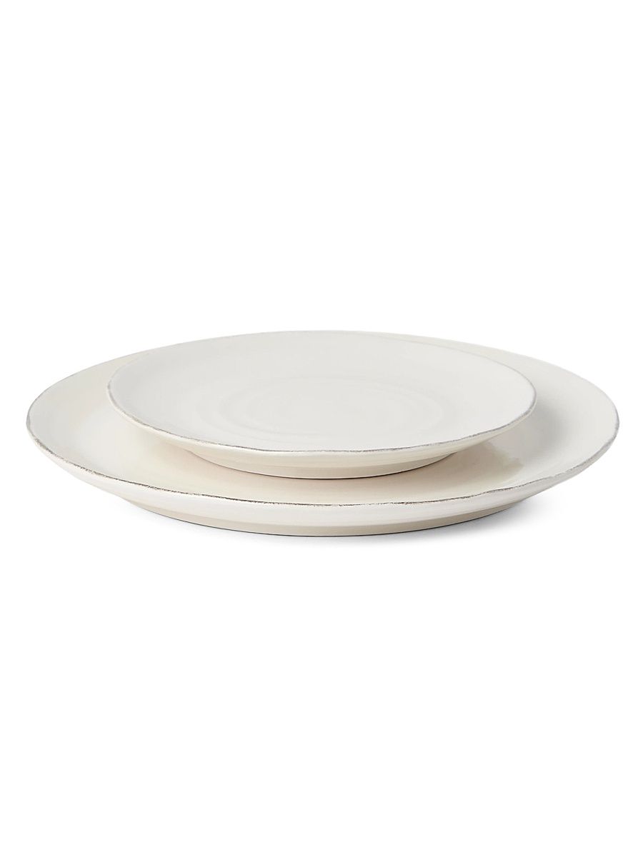 2 Piece Tradition Ceramic Plate Set - Milk