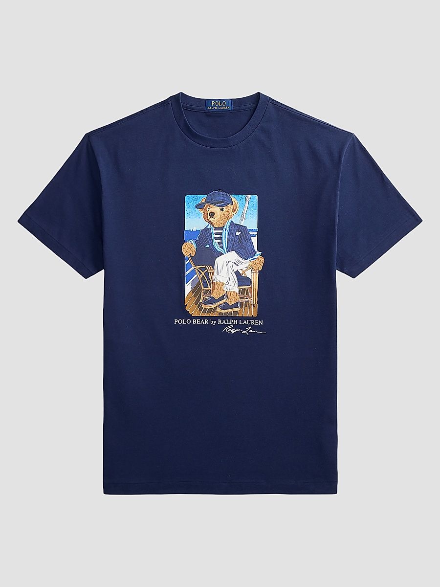 Men's Classic-Fit Polo Bear T-Shirt - Newport Bear Navy - Size Large