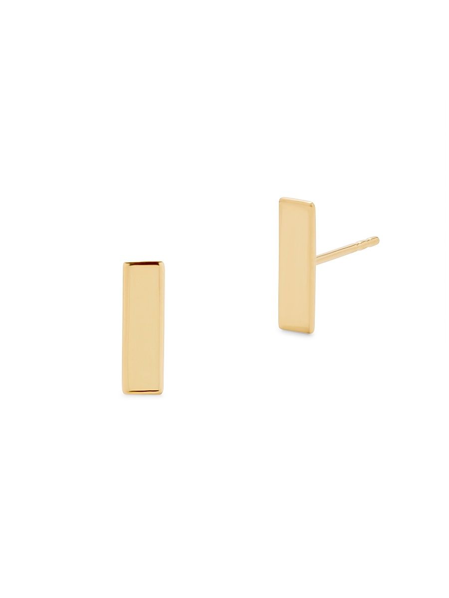 Women's Casey 14K Yellow Gold Bar Stud Earrings - Gold