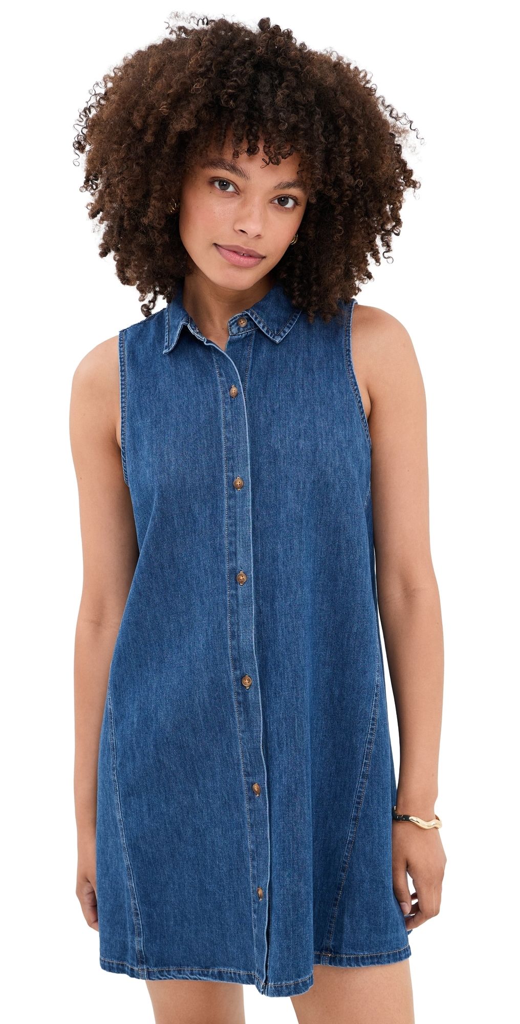 Z Supply New Day Denim Dress Deep Water XS