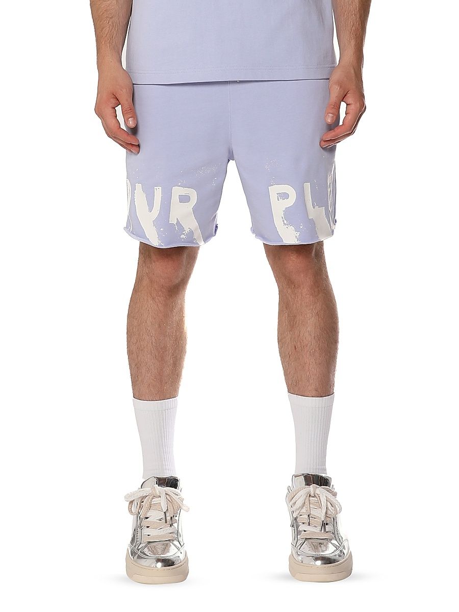 Men's Logo Fleece Elasticized Shorts - Purple - Size XXL