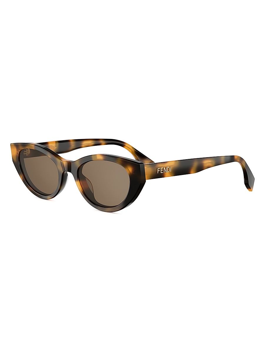 Women's Lettering 51MM Cat-Eye Sunglasses - Brown