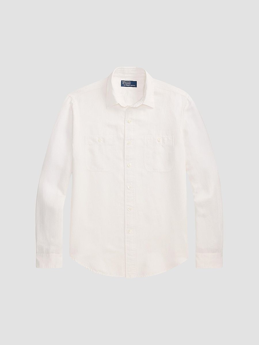 Polo Ralph Lauren Men's Classic-Fit Linen-Silk Shirt - White - Size XXL