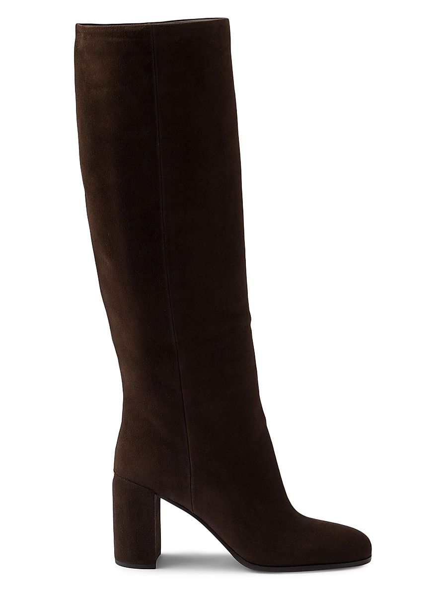 Women's Heeled Suede Boots - Brown - Size 9
