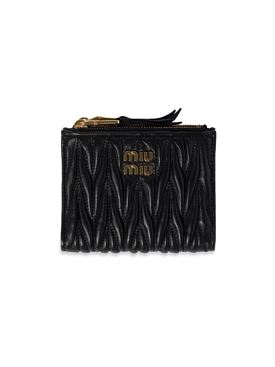 Women's Small Wallet In Matelassé Nappa Leather - Black