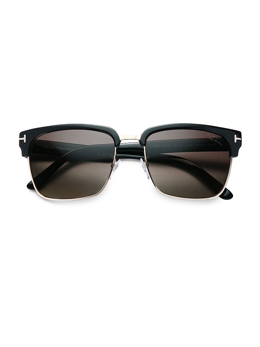 Men's River 57MM Square Sunglasses - Black