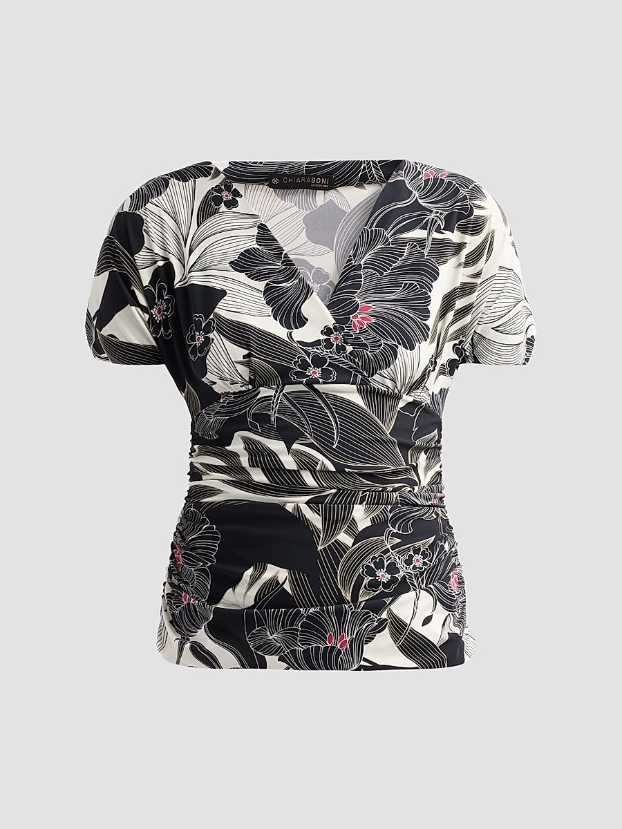 Women's Aaral Floral V-Neck Top - Zelda - Size 2
