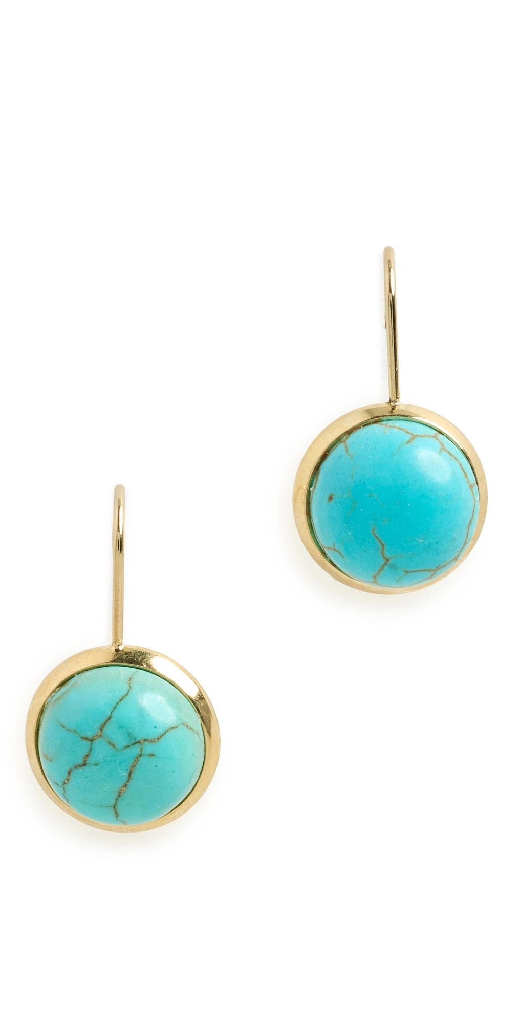 SHASHI French Hook Turquoise Bezel Drop Gold/Turquoise One Size