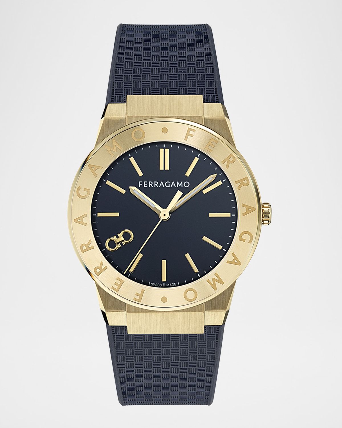 Ferragamo Sapphire Logo 41mm IP Yellow Gold Recycled PU Watch