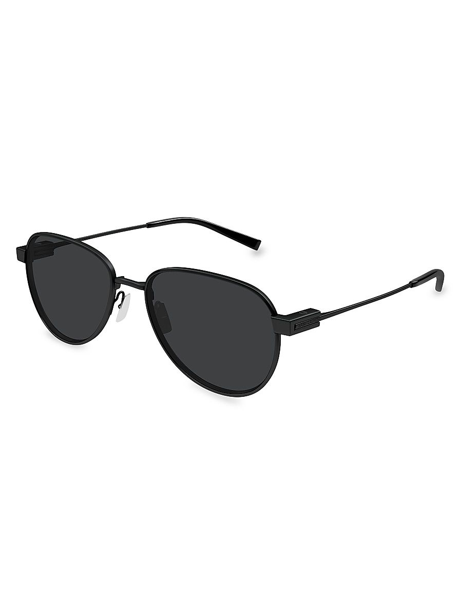 Men's 53MM Round Metal Sunglasses - Black