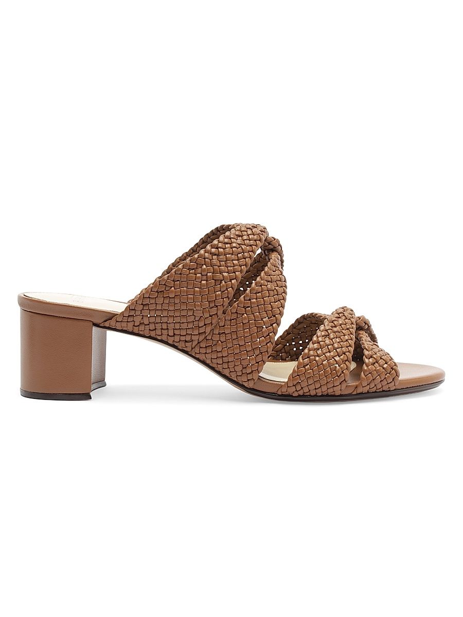 Women's Sabrina 45MM Leather Block-Heel Mules - Espresso - Size 12