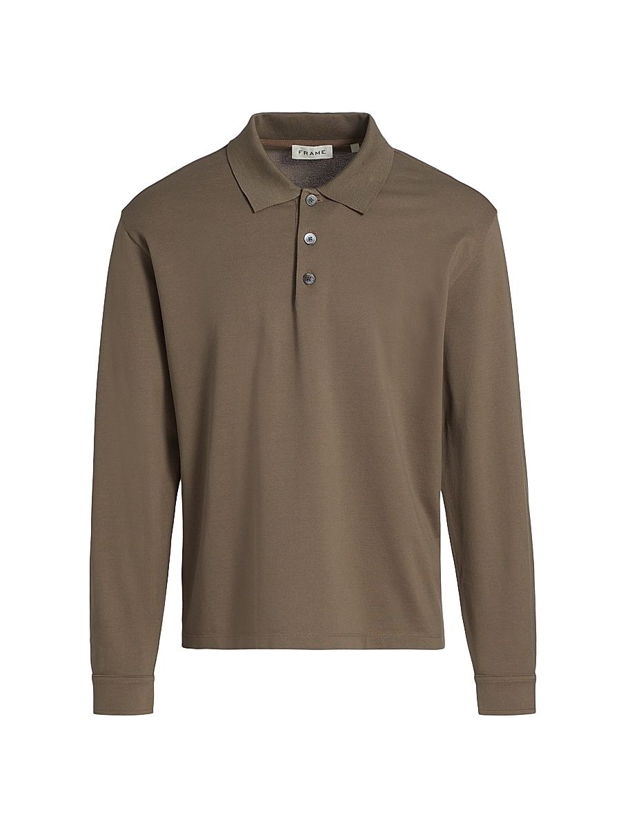 Men's Cotton Piqué Polo Sweater - Smoky Mocha - Size XL