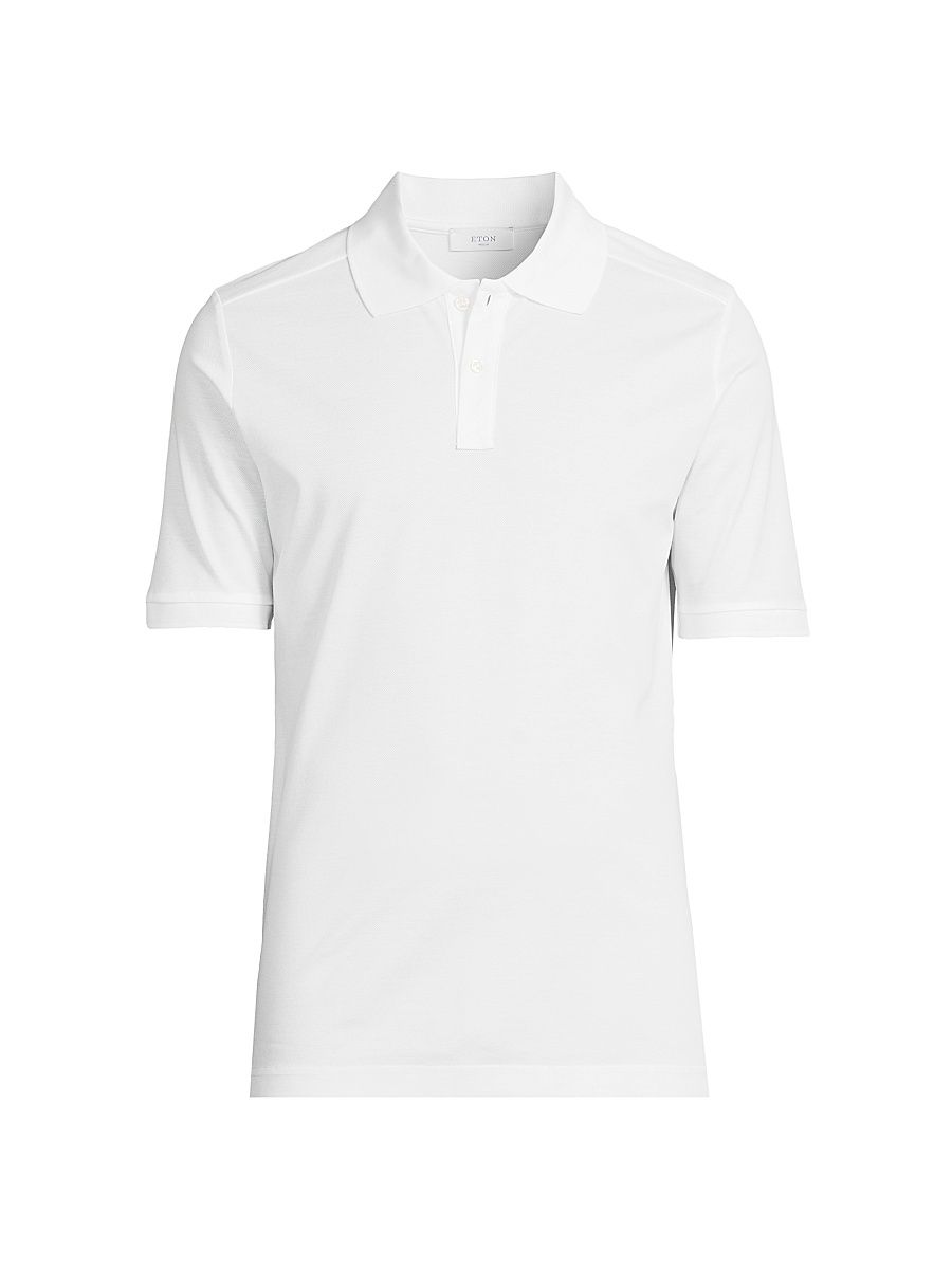 Men's Cotton Piqué Polo Shirt - White - Size XXL