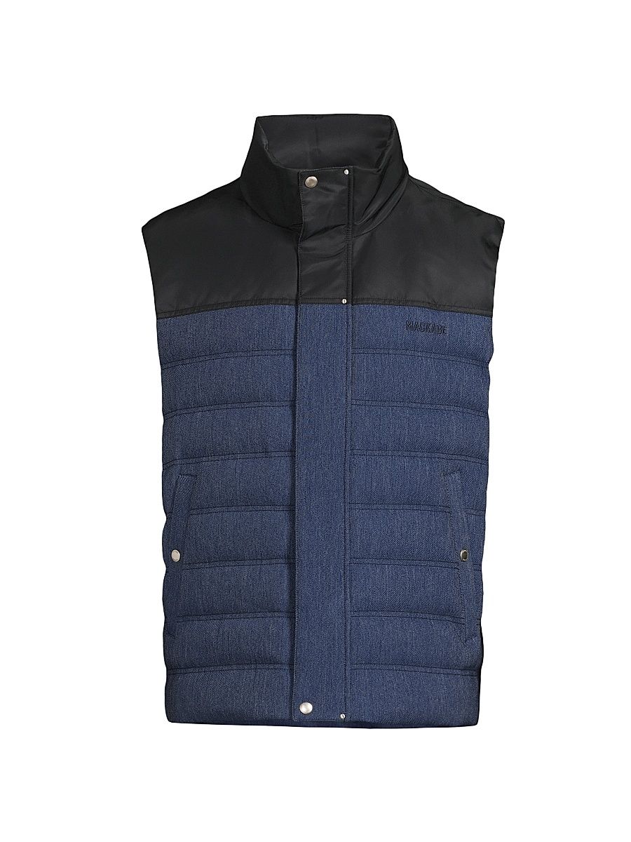 Men's Brody Denim Down Vest - Medium Denim - Size 46