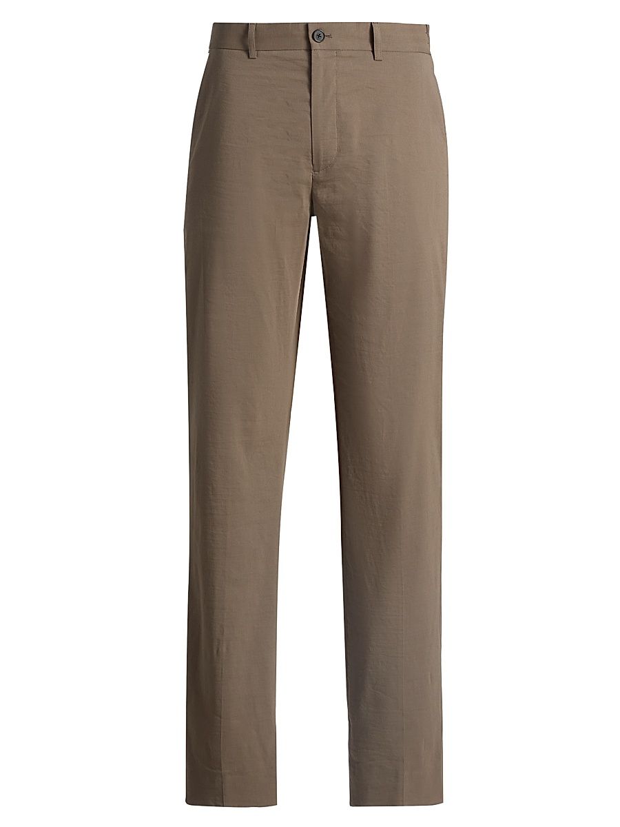 Men's Solid Linen-Blend Pants - Morel - Size 38