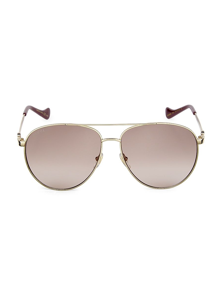Women's 61MM Pilot Sunglasses - Gold
