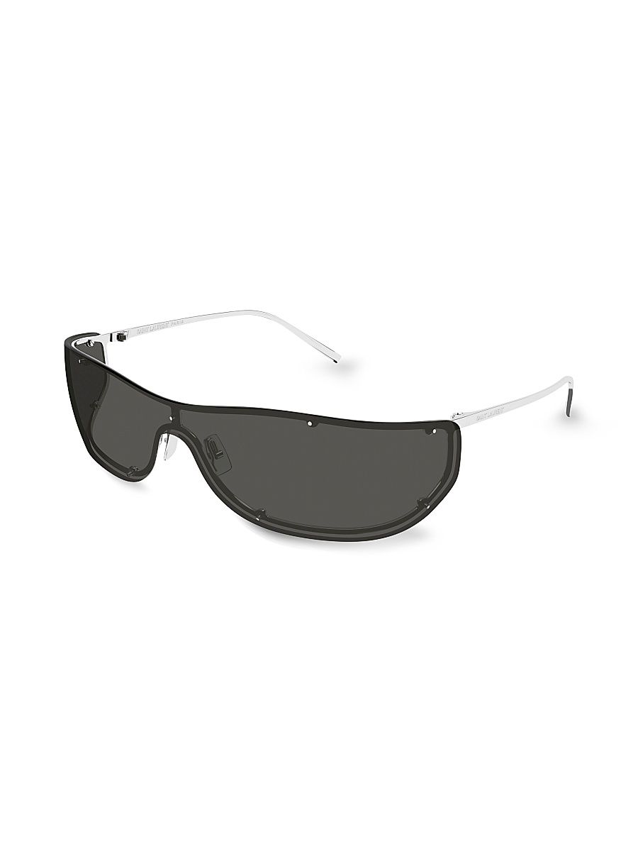 Women's 99MM Shield Sunglasses - Silver Grey